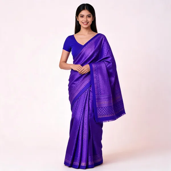KP-R_130_Beautiful_Silk_Blue_Saree