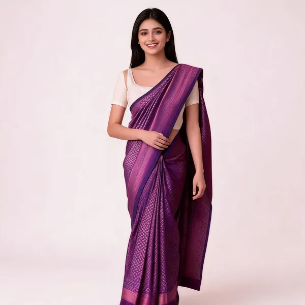 KP-R_130_Beautiful_Silk_Purple_Saree