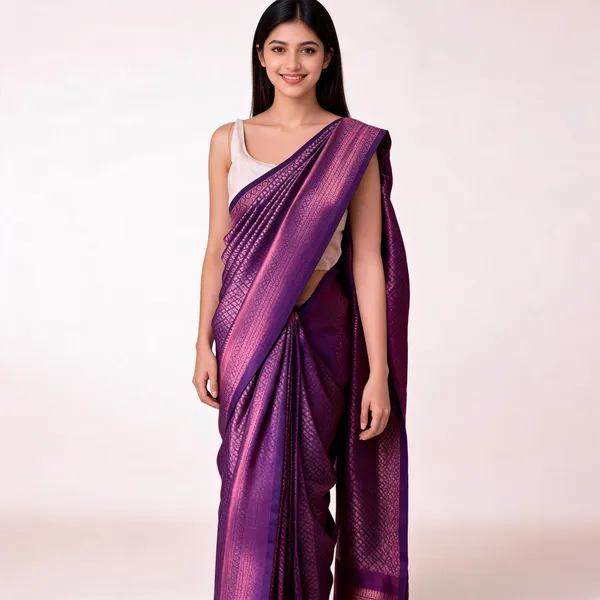 KP-R_130_Beautiful_Silk_Purple_Saree