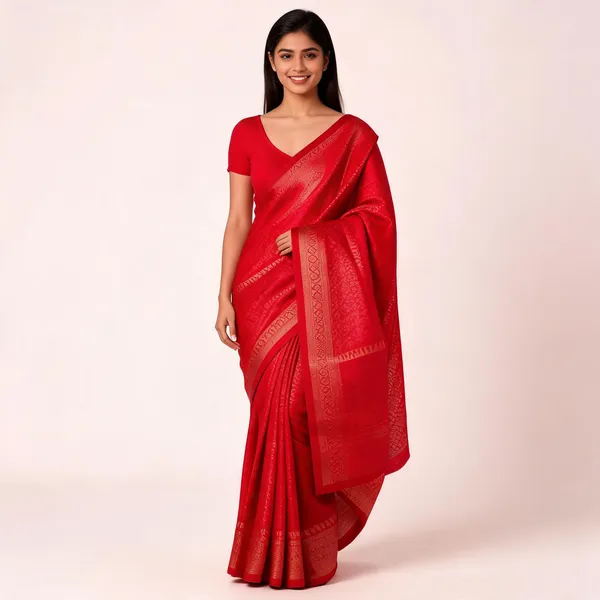 KP-R_130_Beautiful_Silk_Red_Saree