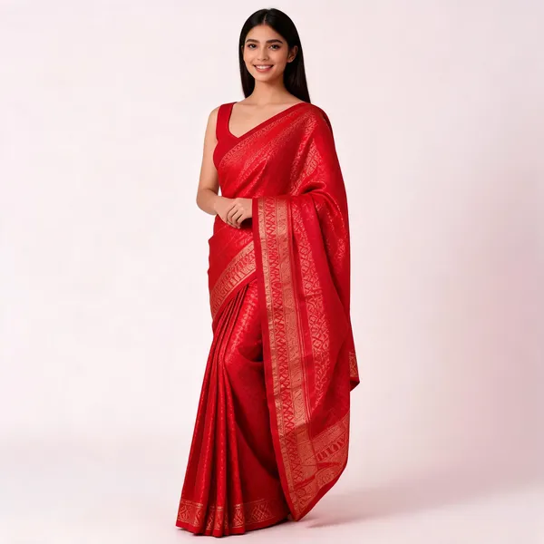 KP-R_130_Beautiful_Silk_Red_Saree