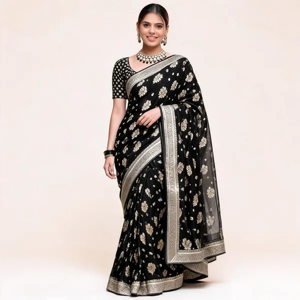 KP-R_190_New_Traditional_Wear_Black_Saree