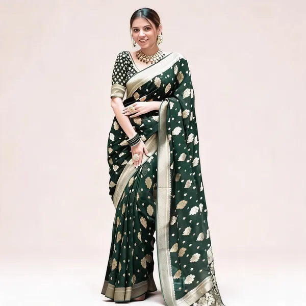 KP-R_190_New_Traditional_Wear_Green_Saree