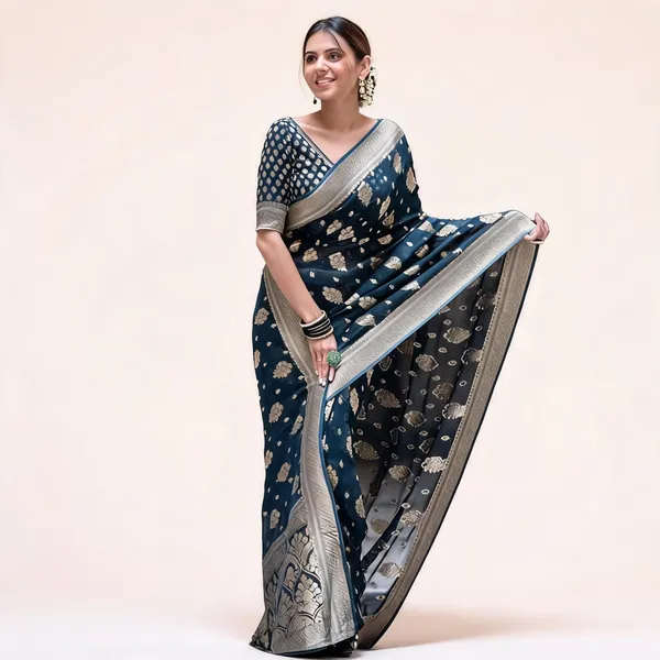 KP-R_190_New_Traditional_Wear_Navy_Blue_Saree