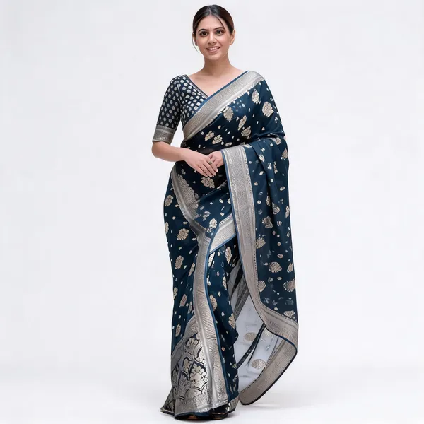 KP-R_190_New_Traditional_Wear_Navy_Blue_Saree