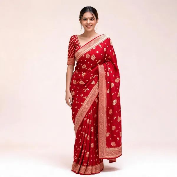 KP-R_190_New_Traditional_Wear_Red_Saree