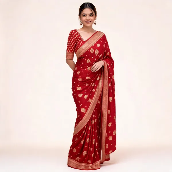 KP-R_190_New_Traditional_Wear_Red_Saree