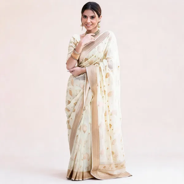 KP-R_190_New_Traditional_Wear_White_Saree