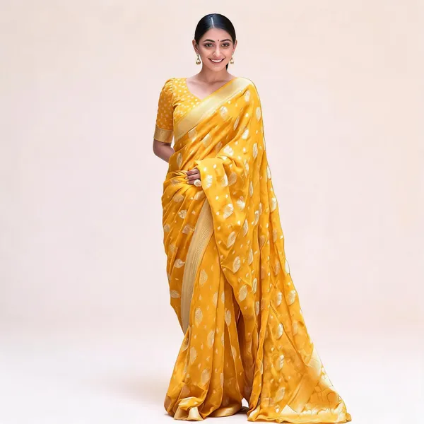 KP-R_190_New_Traditional_Wear_Yellow_Saree