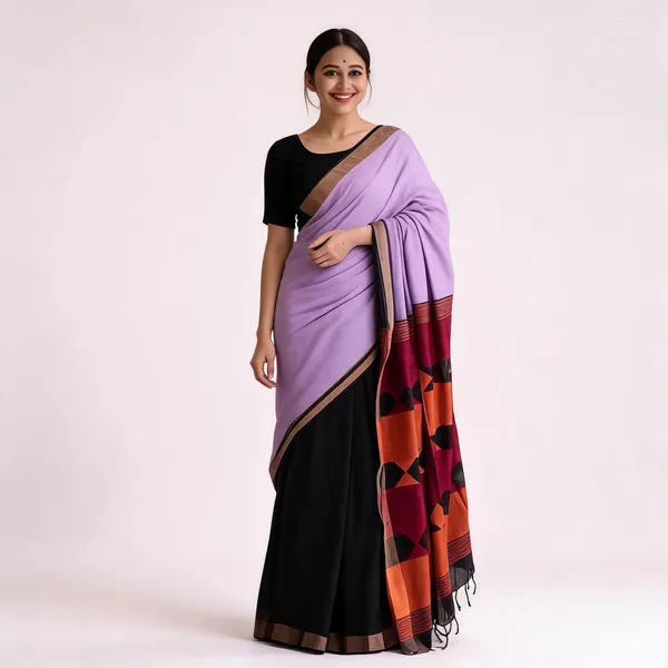 KP-R_209_SOFT_LILAN_Black_Saree