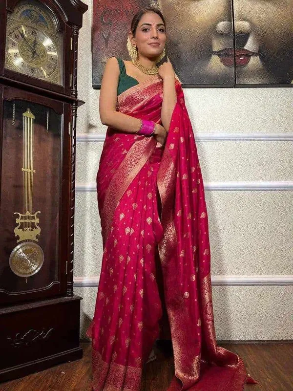 KP-R_210_Beautiful_Party_Wear_Red_Saree