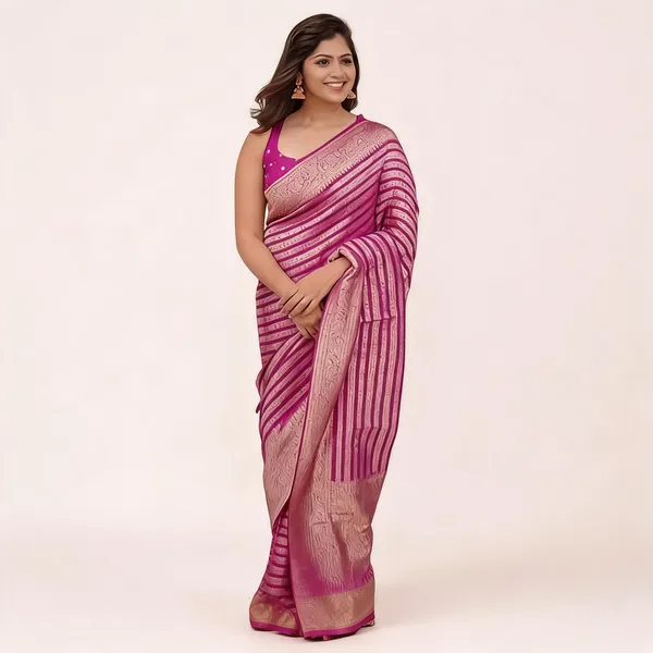 KP-R_232_Beautiful_Silk_Cloth_Pink_Colour_Party_Wear_Saree