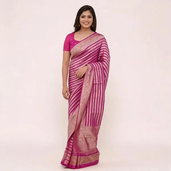 KP-R_232_Beautiful_Silk_Cloth_Pink_Colour_Party_Wear_Saree