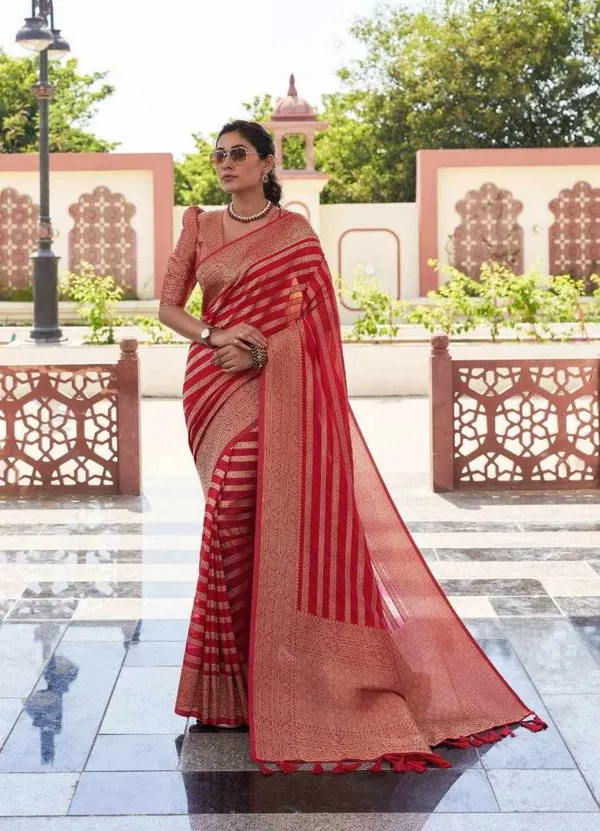 KP-R_232_Beautiful_Silk_Cloth_Red_Colour_Party_Wear_Saree