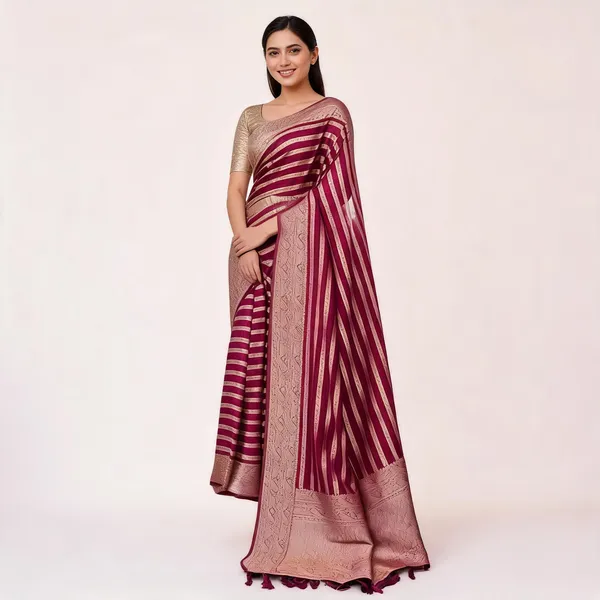 KP-R_232_Beautiful_Silk_Cloth_Wine_Colour_Party_Wear_Saree