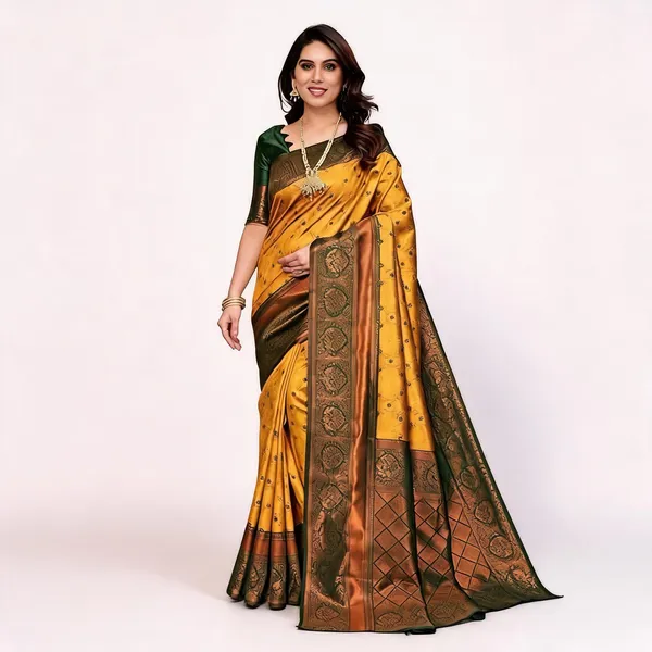 KP-R_236_New_Traditional_Wear_yellow_Saree