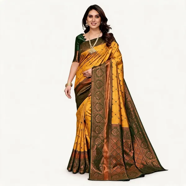 KP-R_236_New_Traditional_Wear_yellow_Saree