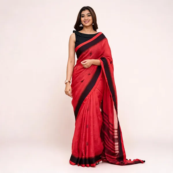 KP-R_251_SOFT_LILAN_Red_Saree