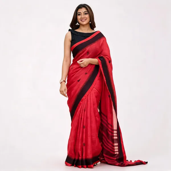 KP-R_251_SOFT_LILAN_Red_Saree