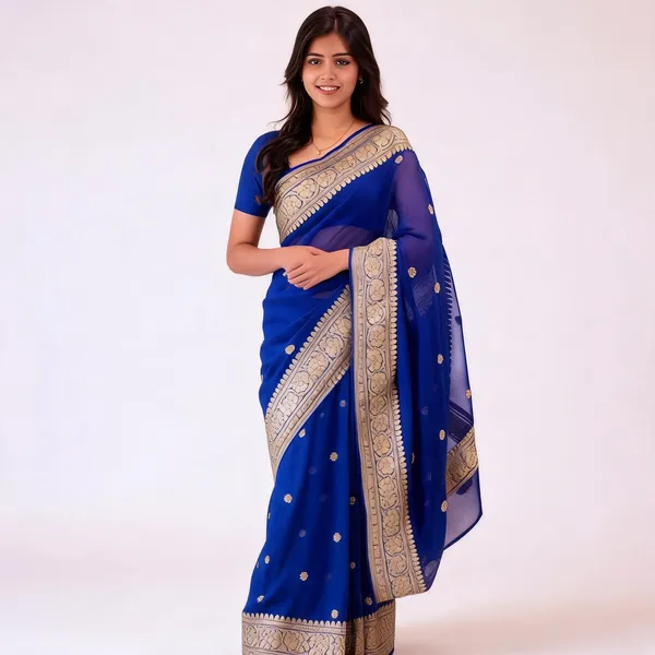 KP-R_255_Soft_Lilan_Navy_Blue_Saree