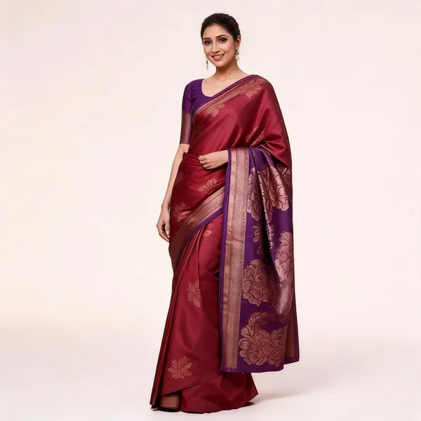 KP-R_257_New_Traditional_Wear_Maroon_Saree