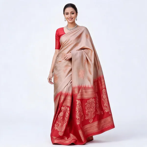 KP-R_257_New_Traditional_Wear_Peach_Saree