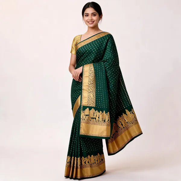 KP-R_262_New_Regular_Wear_Green_Saree