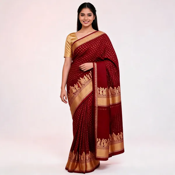 KP-R_262_New_Regular_Wear_Maroon_Saree