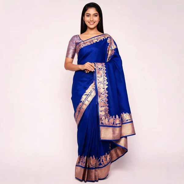 KP-R_270_BEAUTIFUL_Silk_Blue_Saree