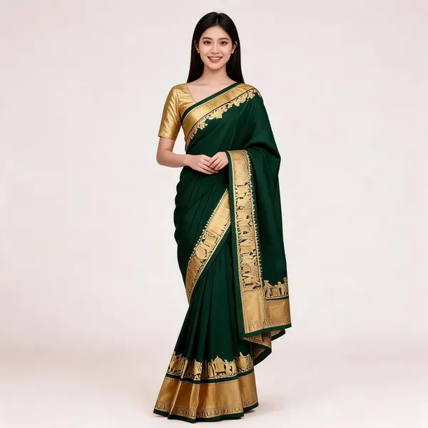 KP-R_270_BEAUTIFUL_Silk_Green_Saree