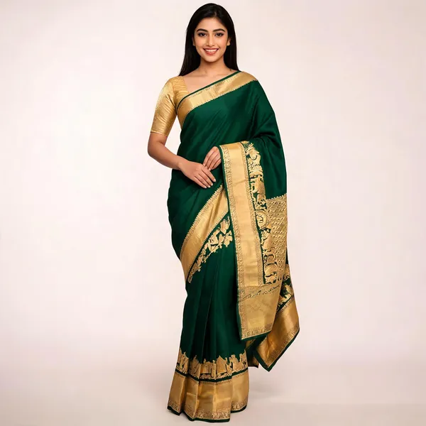 KP-R_270_BEAUTIFUL_Silk_Green_Saree