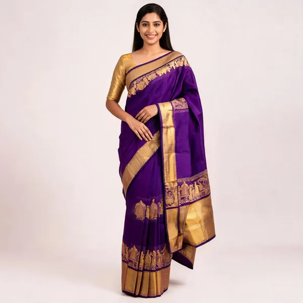KP-R_270_BEAUTIFUL_Silk_Purple_Saree