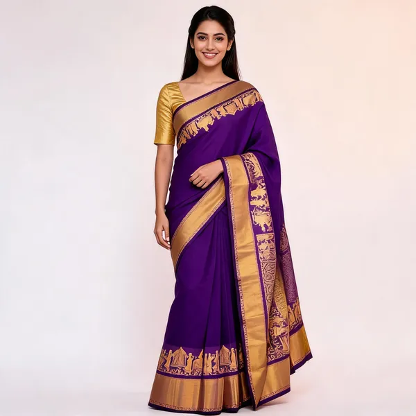 KP-R_270_BEAUTIFUL_Silk_Purple_Saree