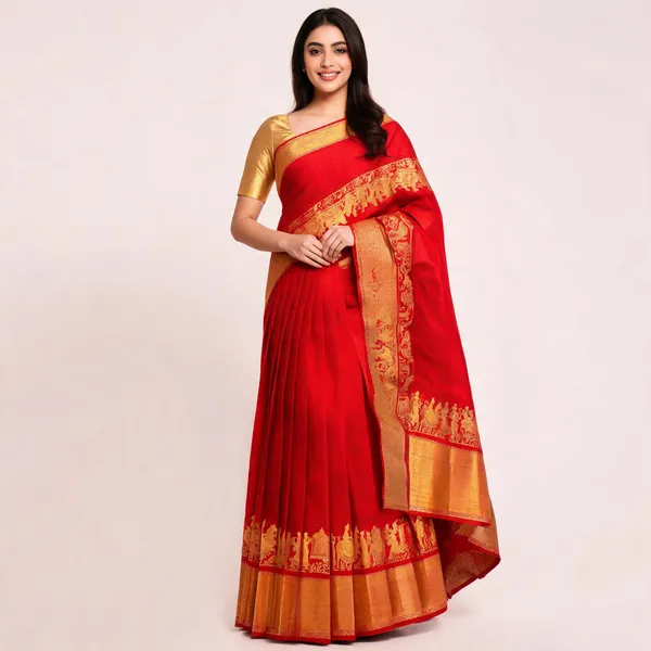 KP-R_270_BEAUTIFUL_Silk_Red_Saree