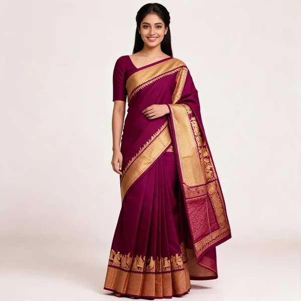 KP-R_270_BEAUTIFUL_Silk_Wine_Saree