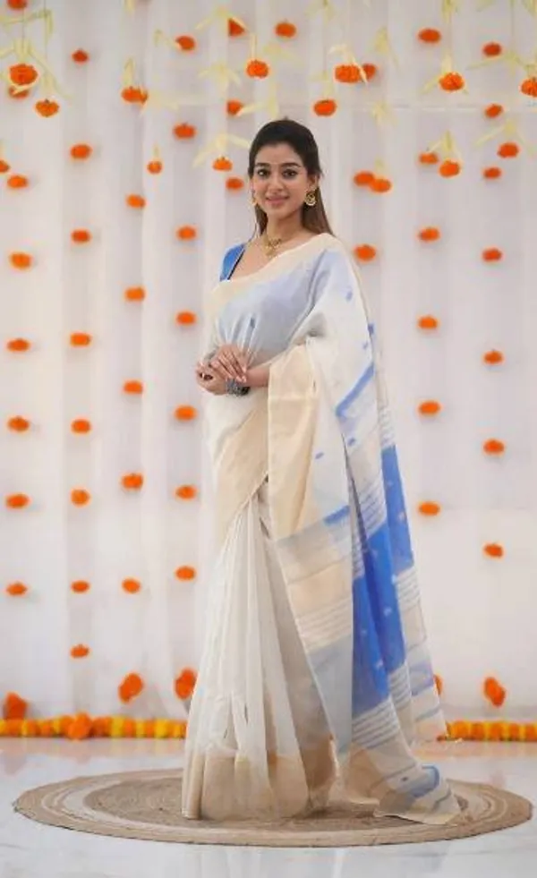 KP-R_272_Beautiful_Traditional_Silk_Cloth_Blue_Saree