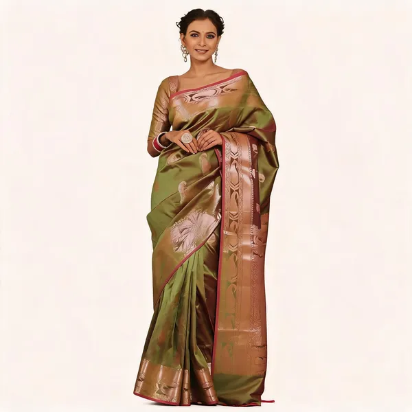 KP-R_276_PURE_GOLD_ZARI_ON_Mehndi_Colour_Saree