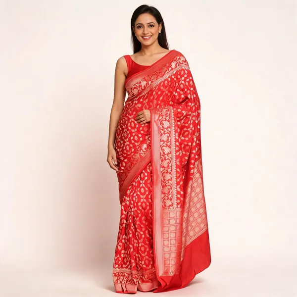 KP-R_277_BEAUTIFUL_SOFT_Silk_Red_Saree