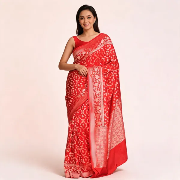 KP-R_277_BEAUTIFUL_SOFT_Silk_Red_Saree