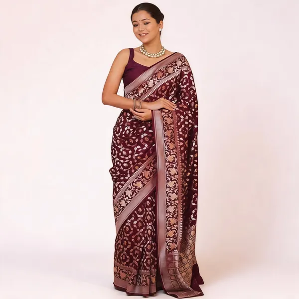 KP-R_277_BEAUTIFUL_SOFT_Silk_Wine_Saree