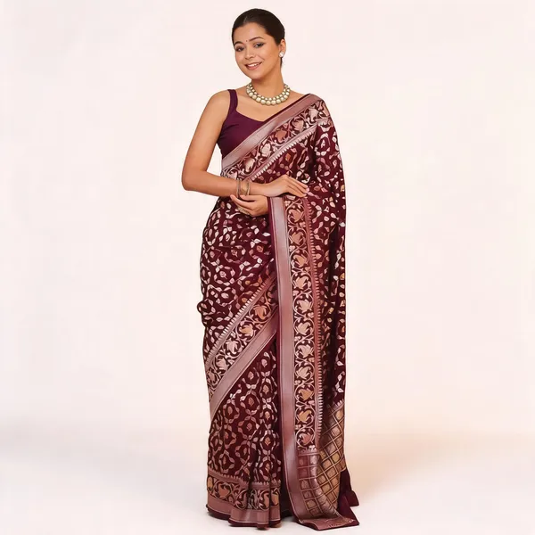 KP-R_277_BEAUTIFUL_SOFT_Silk_Wine_Saree