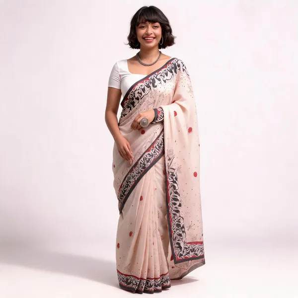 KP-W_350_New_Party_Wear_Peach_Colour_Saree