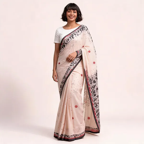 KP-W_350_New_Party_Wear_Peach_Colour_Saree