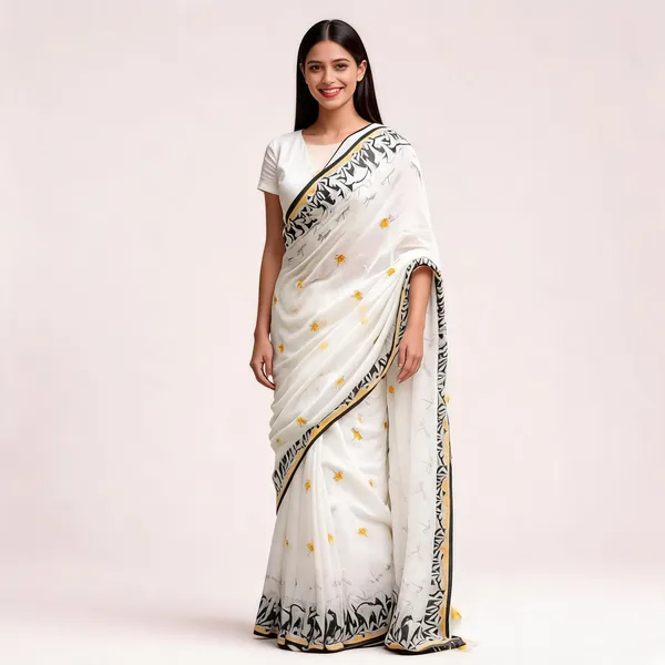 KP-W_350_New_Party_Wear_White_Colour_Saree