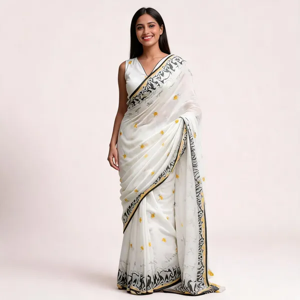 KP-W_350_New_Party_Wear_White_Colour_Saree