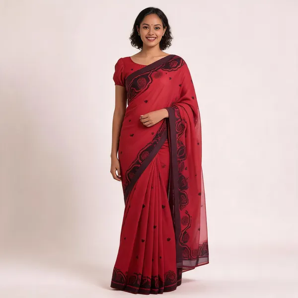KP-W_351_New_Classic_Digital_Printed_Red_Saree