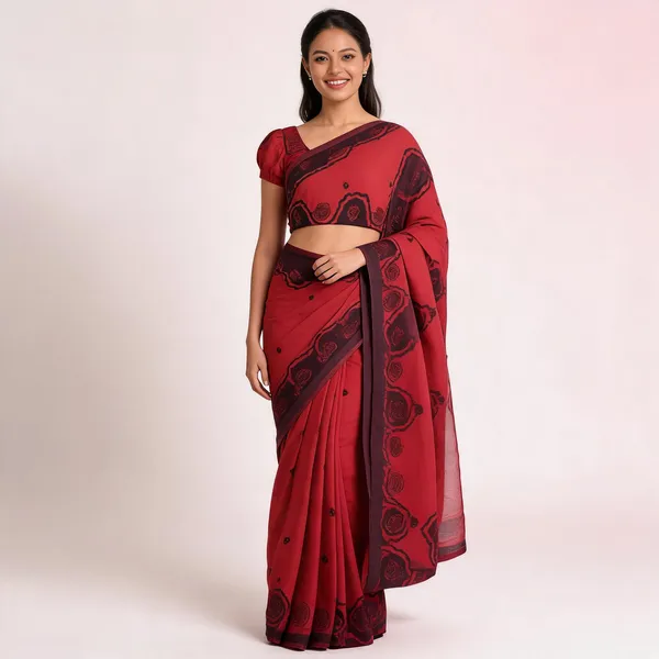 KP-W_351_New_Classic_Digital_Printed_Red_Saree