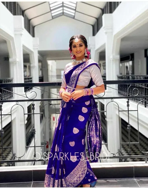KPR_214_BLUE_SOFT_LICHI_SILK_SAREE