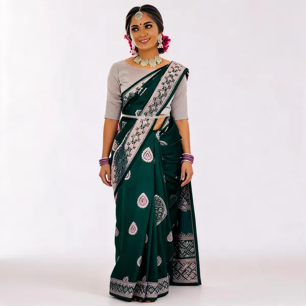 KPR_214_GREEN_SOFT_LICHI_SILK_SAREE