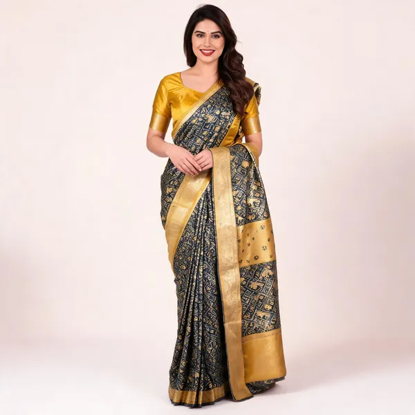 KPR_216_GREEN_SOFT_LICHI_SILK_SAREE